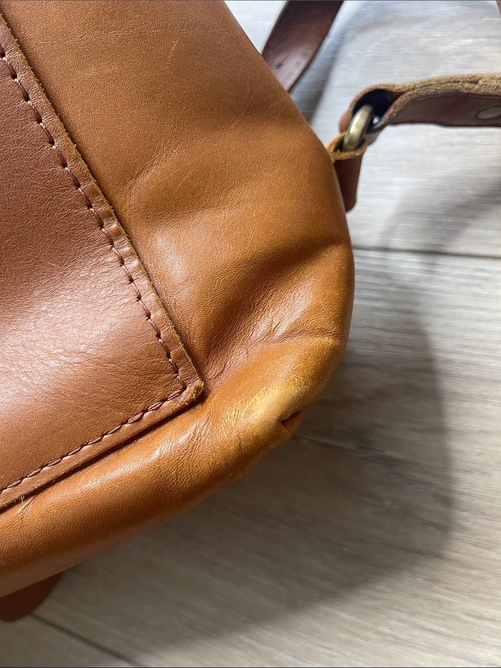 Portland Leather Tan Leather Zip-Front Tote Backpack - Picture 6 of 15
